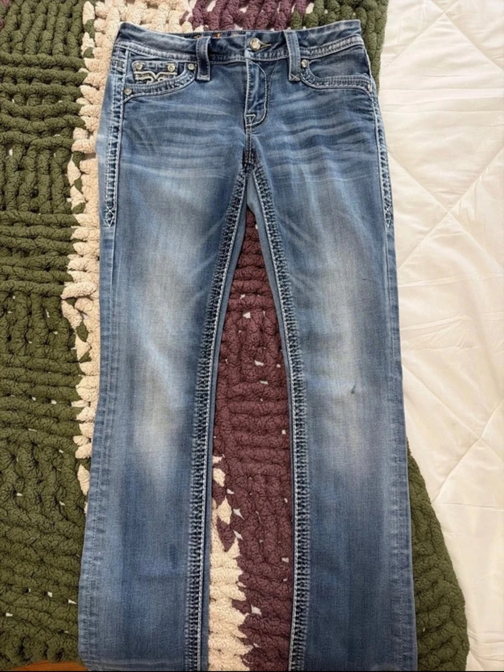 Rock Revival Women's Blue Boot Cut Jeans - Faded Wash